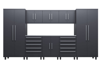 Prestige Sereis 9pc Cabinet Set with Base, Tool Drawer, Wall Cabinets and 36" Lockers