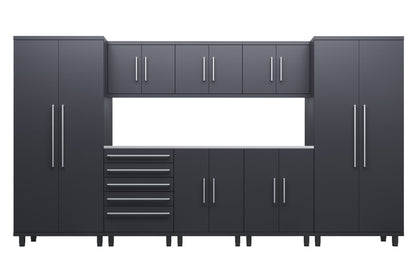 Prestige Series 9pc Cabinet Set with Bases, Tool Drawer, Wall Cabinets and 36" Lockers
