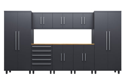 Prestige Series 9pc Cabinet Set with Bases, Tool Drawer, Wall Cabinets and 36" Lockers
