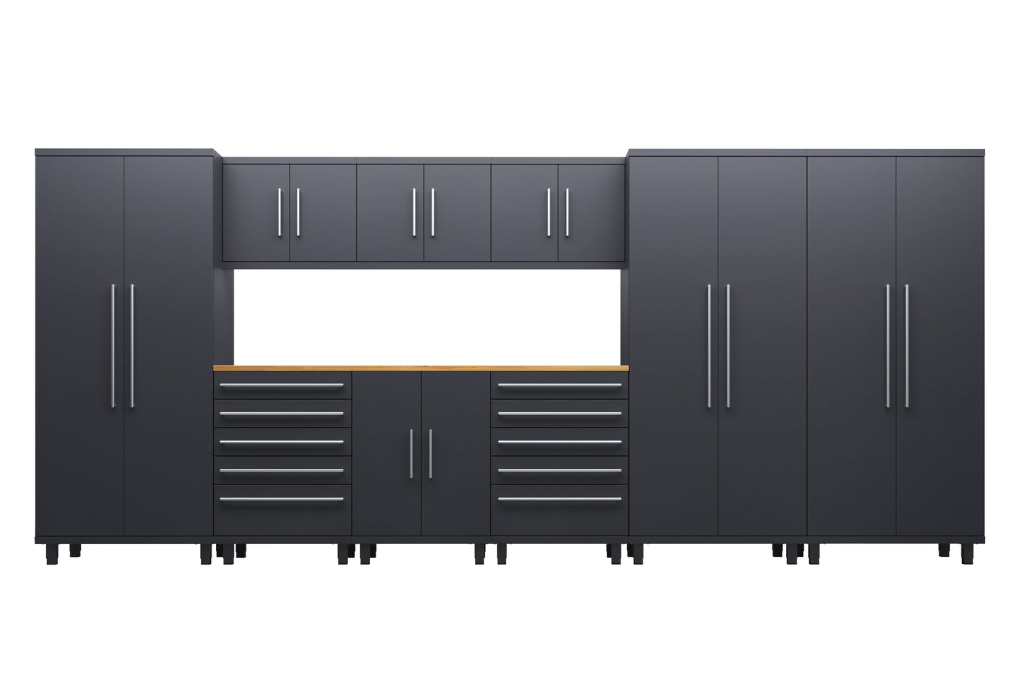 Prestige Series 10pc Cabinet Set with Base, Tool Drawer, Wall Cabinets and 36" Lockers