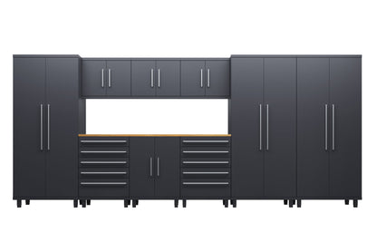 Prestige Series 10pc Cabinet Set with Base, Tool Drawer, Wall Cabinets and 36" Lockers