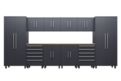 Prestige Series 12pc Cabinet Set with Base, Tool Drawer, Wall Cabinets and 36" Lockers
