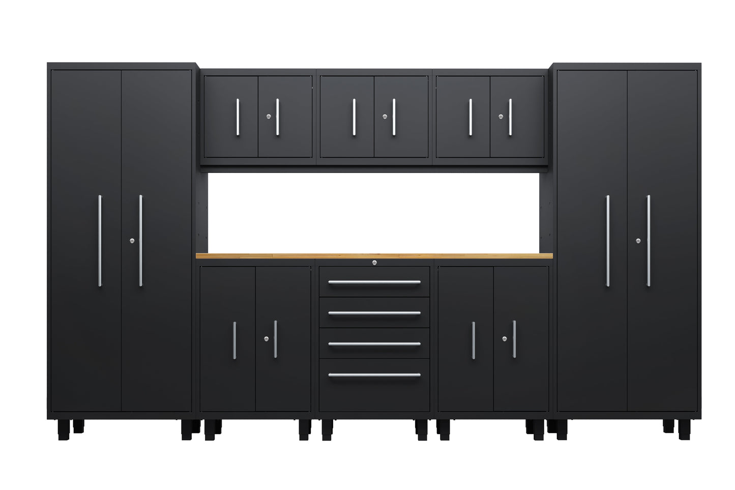 Core Plus Series 9pc Cabinet Set with Base, Tool Drawer, Wall Cabinets and 30" Lockers