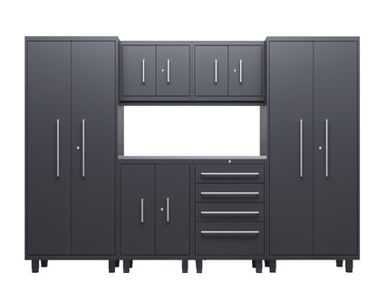 Core Plus Series 7pc Cabinet Set with Base, Tool, Wall Cabinets and 30" Lockers