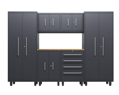 Core Plus Series 7pc Cabinet Set with Base, Tool, Wall Cabinets and 30" Lockers