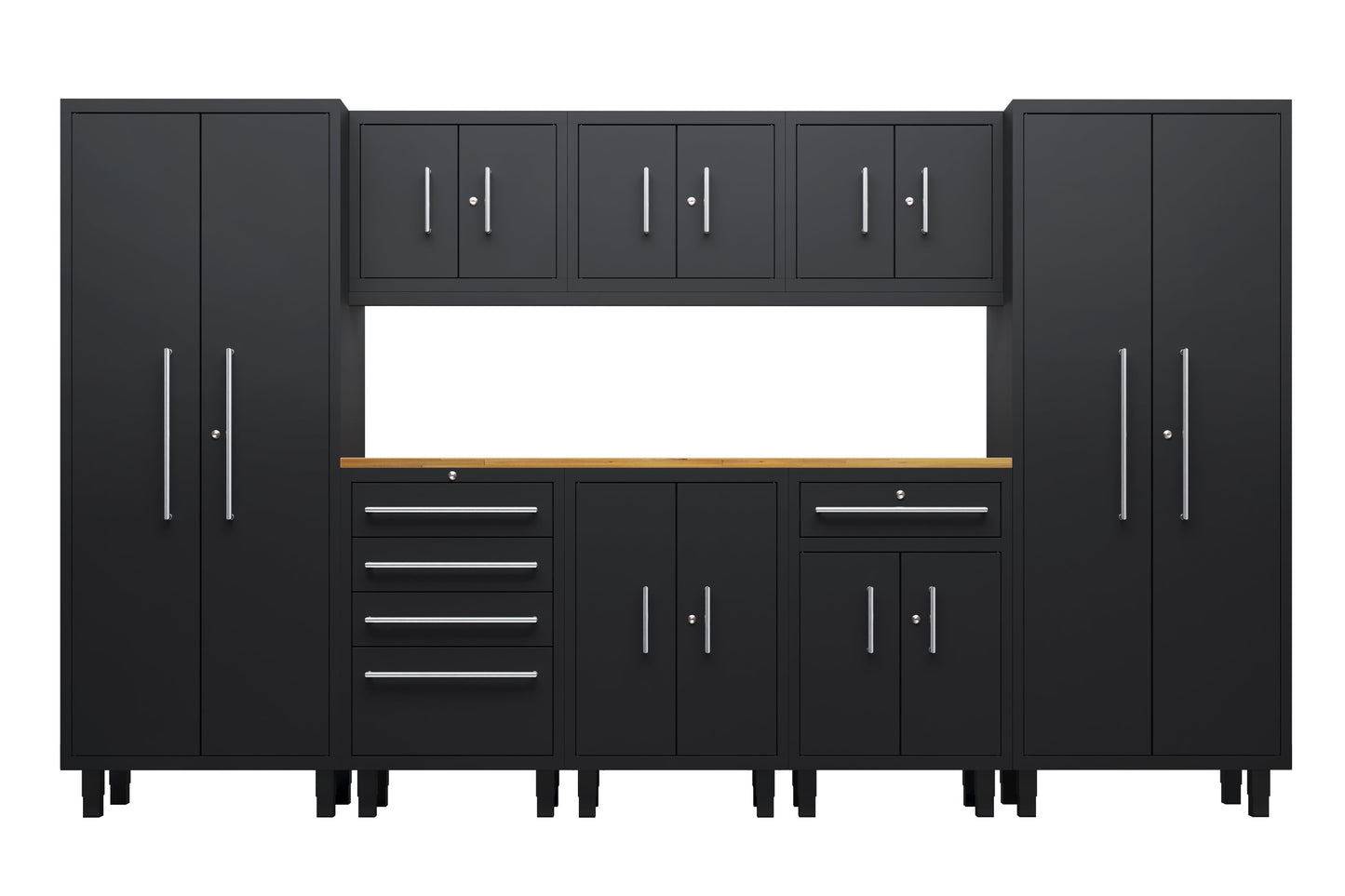 Core Plus Series 9pc Cabinet Set with Base, Tool Drawer, Split, Wall Cabinets and 30" Lockers