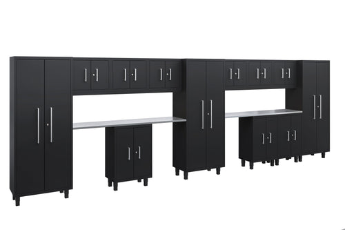 Core Plus Series 14pc Cabinet Set with Base, Wall Cabinets and 30" Lockers