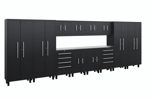 Core Plus Series 14pc Cabinet Set with Base, Tool Drawer, Wall Cabinets and 30" Lockers