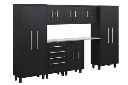 Core Plus Series 8pc Cabinets Set with Base, Tool, Wall Cabinets and 30" Lockers