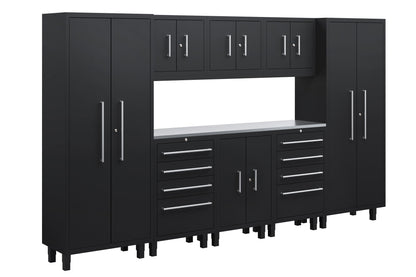 Core Plus Series 9pc Cabinet Set with Base, Tool Drawers, Wall Cabinets and 30" Lockers