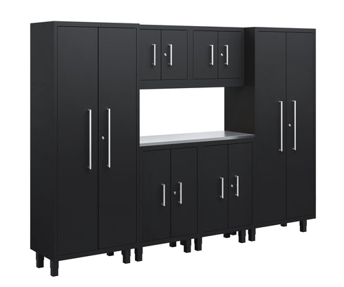 Core Plus Series 7pc Cabinet Set with Base, Wall Cabinets and 30" Lockers