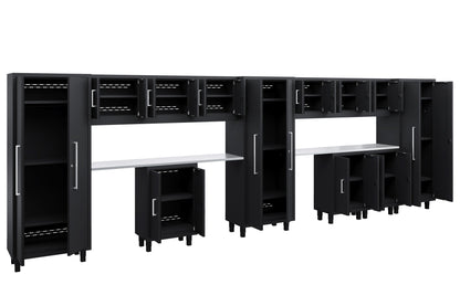 Core Plus Series 14pc Cabinet Set with Base, Wall Cabinets and 30" Lockers