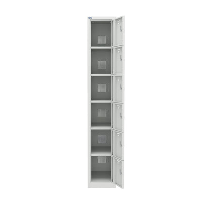 VH Series Premium Steel 6-Tier Lockers, Rear Ventilated