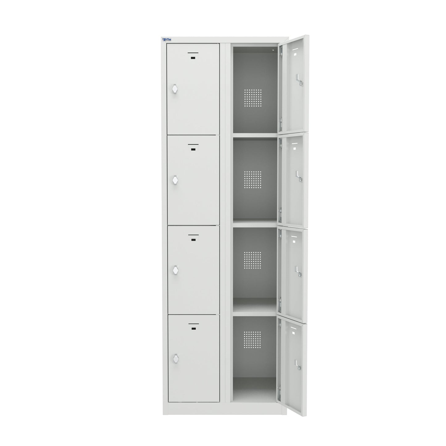 PH Series Premium Steel 4-Tier Lockers, Rear Ventilated, Name Plate Holder