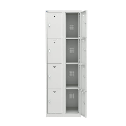 PH Series Premium Steel 4-Tier Lockers, Rear Ventilated, Name Plate Holder
