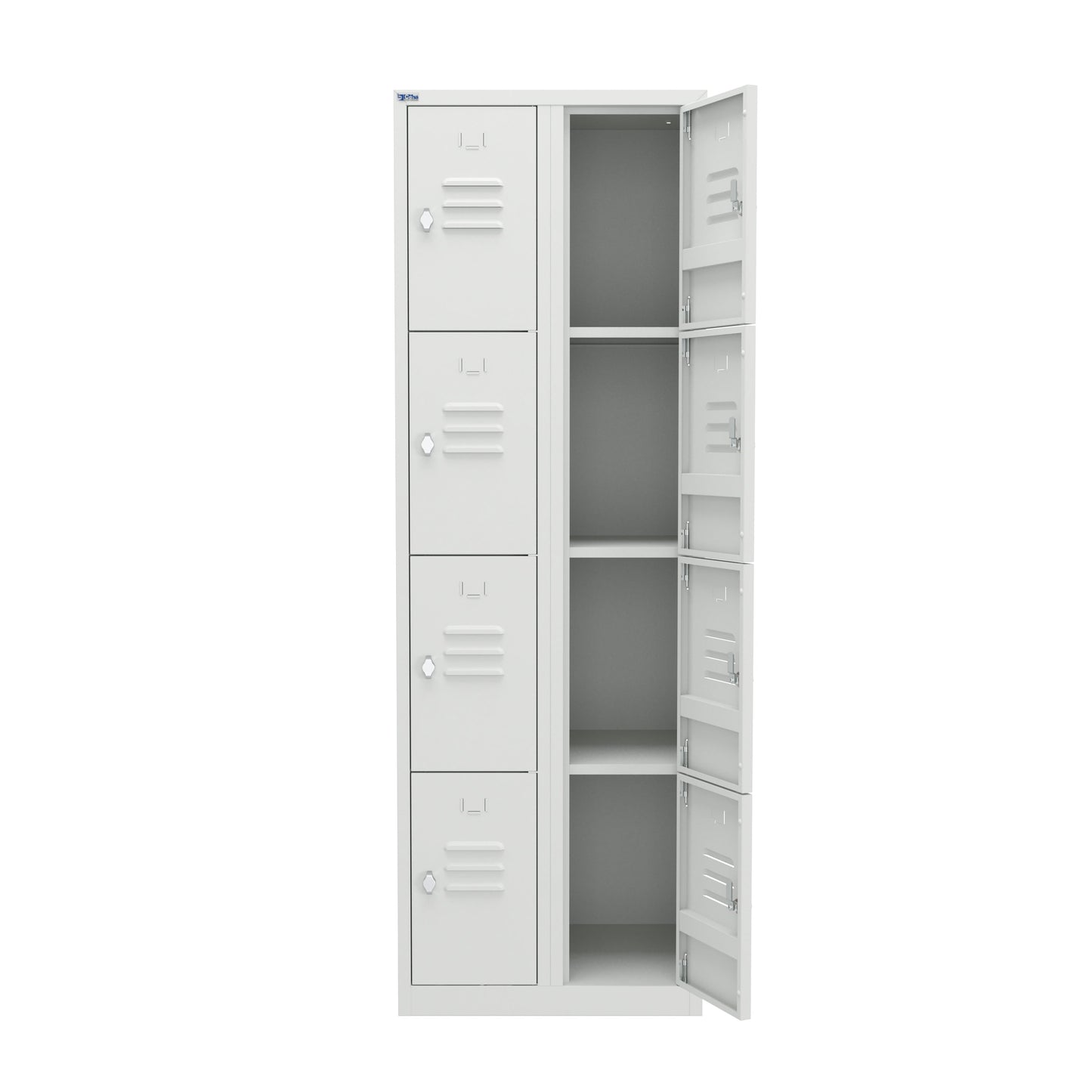 RH Series, Commercial Grade Steel 4-Tier Locker, Louver Vents, Banks of 1, 2, 3, or 4