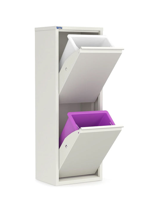 Metal Tilt-Out Storage Cabinet – 2-Tier Wall-Mount Organizer | 13” & 24” Width Options