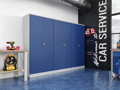 BDM Metal Storage Cabinet – Flat-Pack Design with 4 Adjustable Shelves, Locking Doors, Heavy-Duty Storage