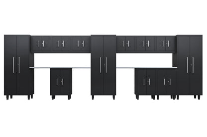 Core Plus Series 14pc Cabinet Set with Base, Wall Cabinets and 30" Lockers