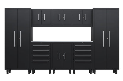 Core Plus Series 9pc Cabinet Set with Base, Tool Drawers, Wall Cabinets and 30" Lockers