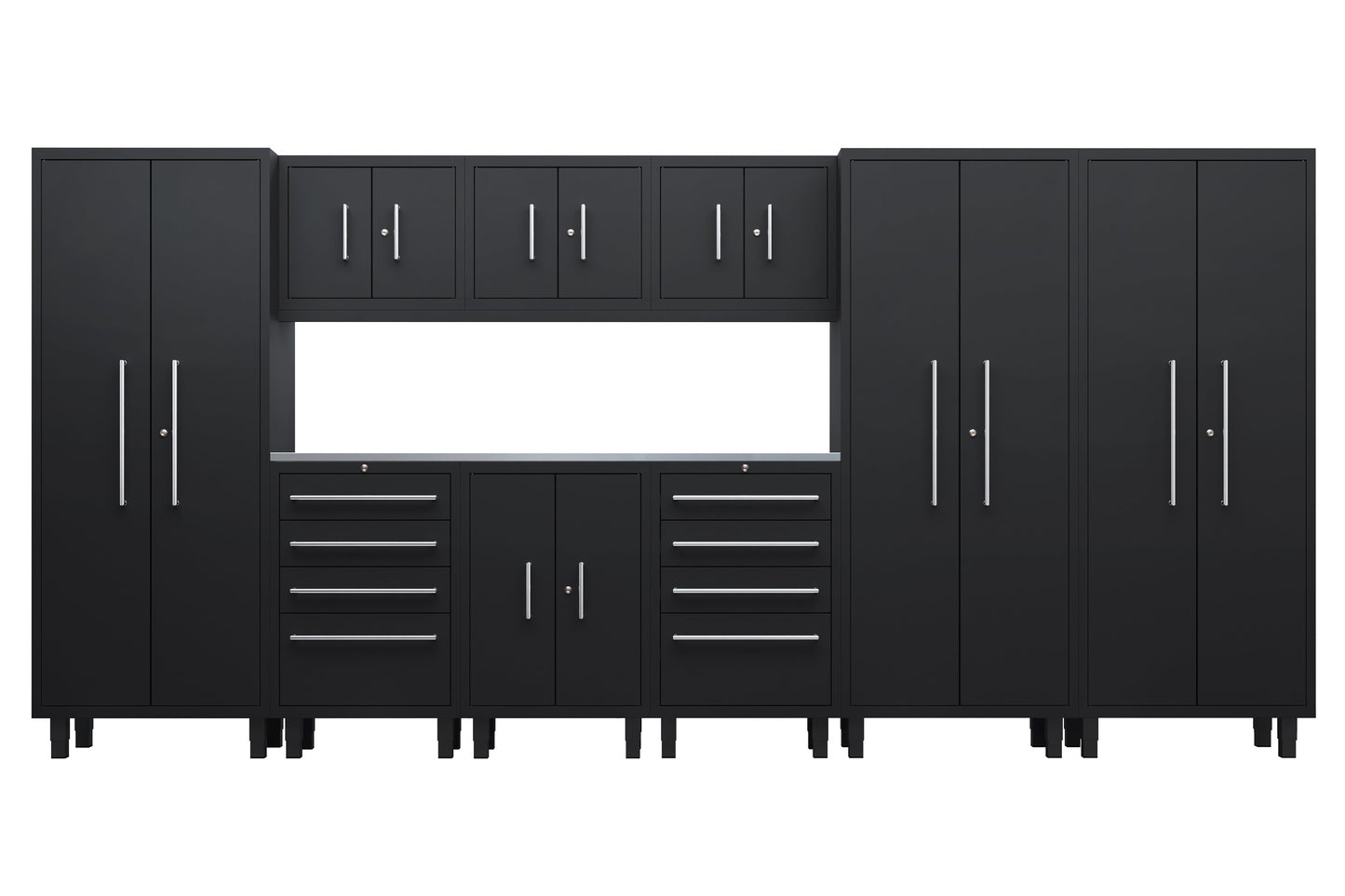 Core Plus Series 10pc cabinet set with Base, Tool Drawer, Wall and 30" Locker Cabinets
