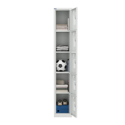 NH Series 5-Tier Premium Steel Locker with Front Vents, Heavy Duty