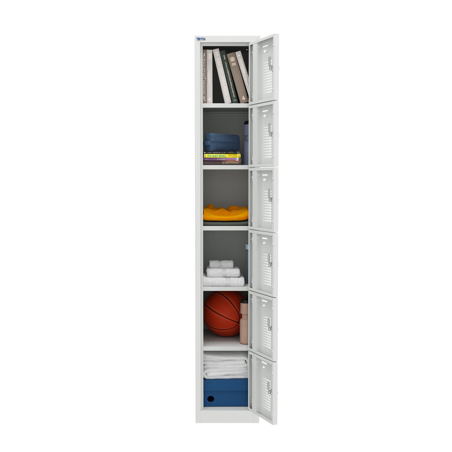 NH Series 6-Tier Premium Steel Locker with Front Vents, Heavy Duty