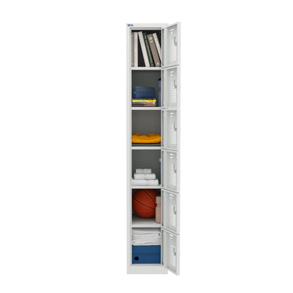NH Series 6-Tier Premium Steel Locker with Front Vents, Heavy Duty