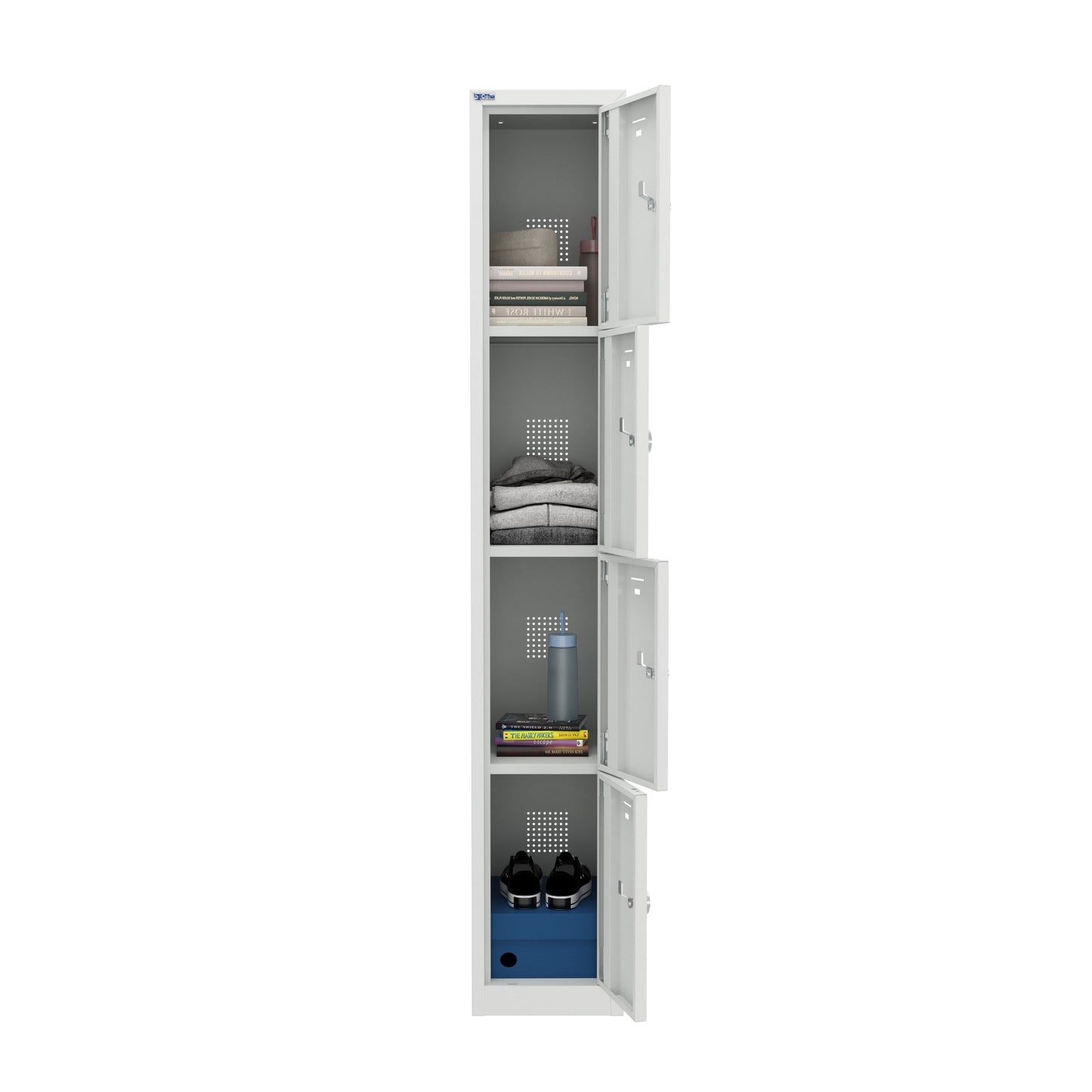 VH Series Premium Steel 4-Tier Lockers, Rear Ventilated