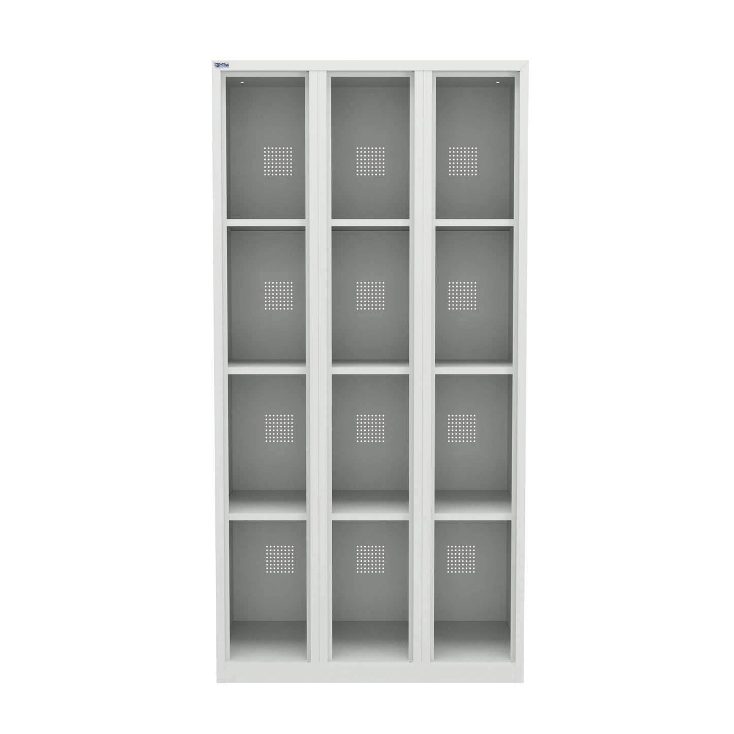 PH Series Premium Steel 4-Tier Lockers, Rear Ventilated, Name Plate Holder