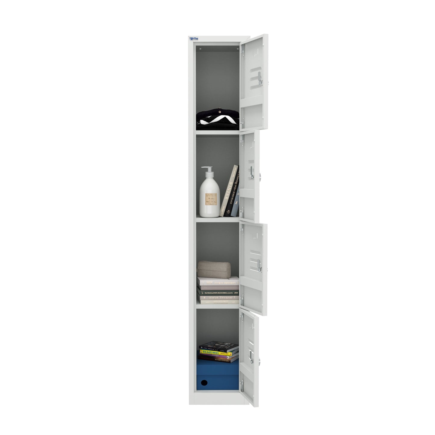RH Series, Commercial Grade Steel 4-Tier Locker, Louver Vents, Banks of 1, 2, 3, or 4