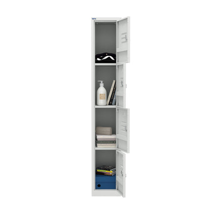 RH Series, Commercial Grade Steel 4-Tier Locker, Louver Vents, Banks of 1, 2, 3, or 4