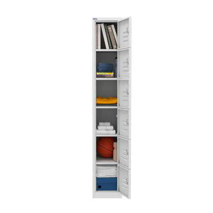 RH Series, Commercial Grade Steel 6-Tier Locker, Louver Vents, Banks of 1, 2, 3, or 4