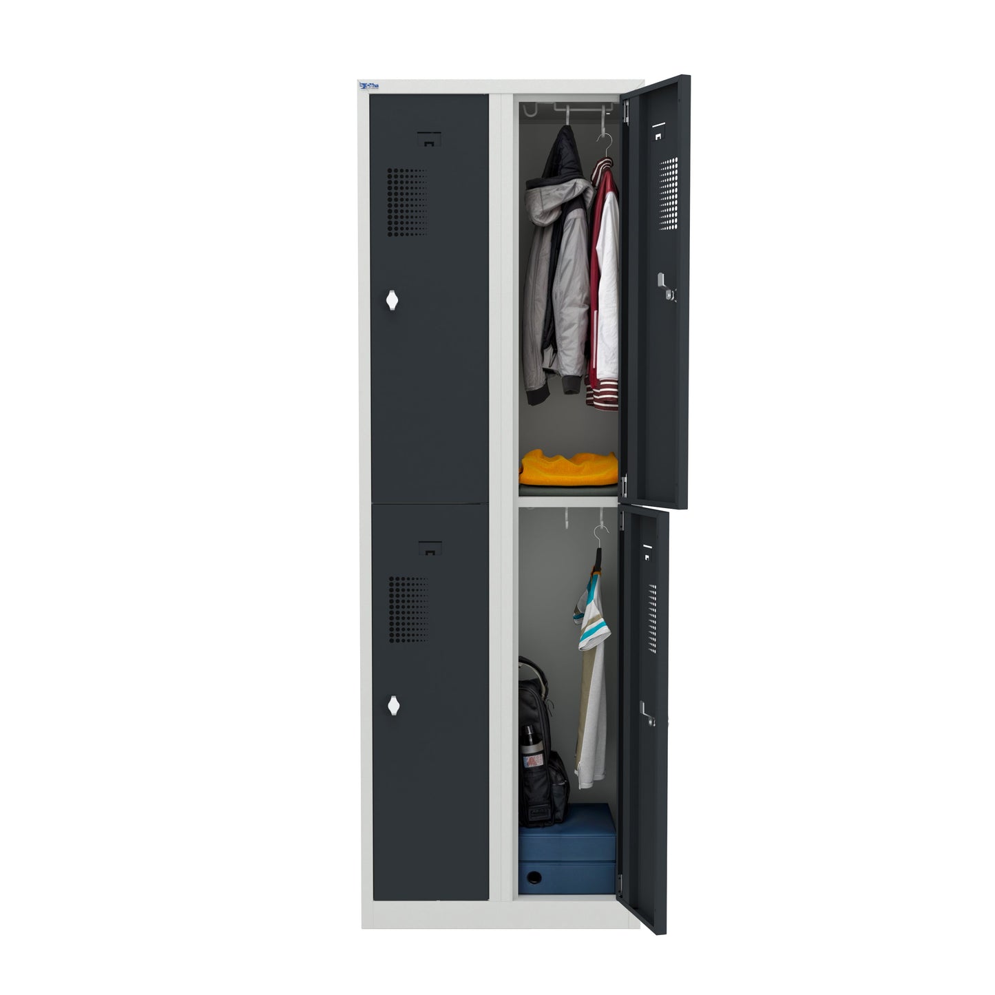 NH Series 2-Tier Premium Steel Locker with Front Vents, Heavy Duty