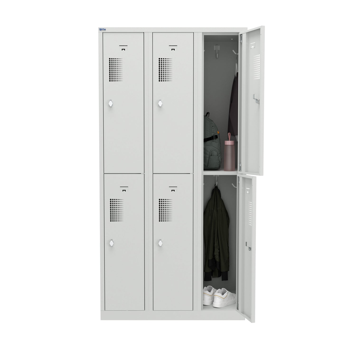 NH Series 2-Tier Premium Steel Locker with Front Vents, Heavy Duty