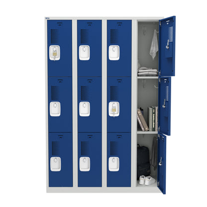 NH Series 3-Tier Premium Steel Locker with Front Vents, Heavy Duty