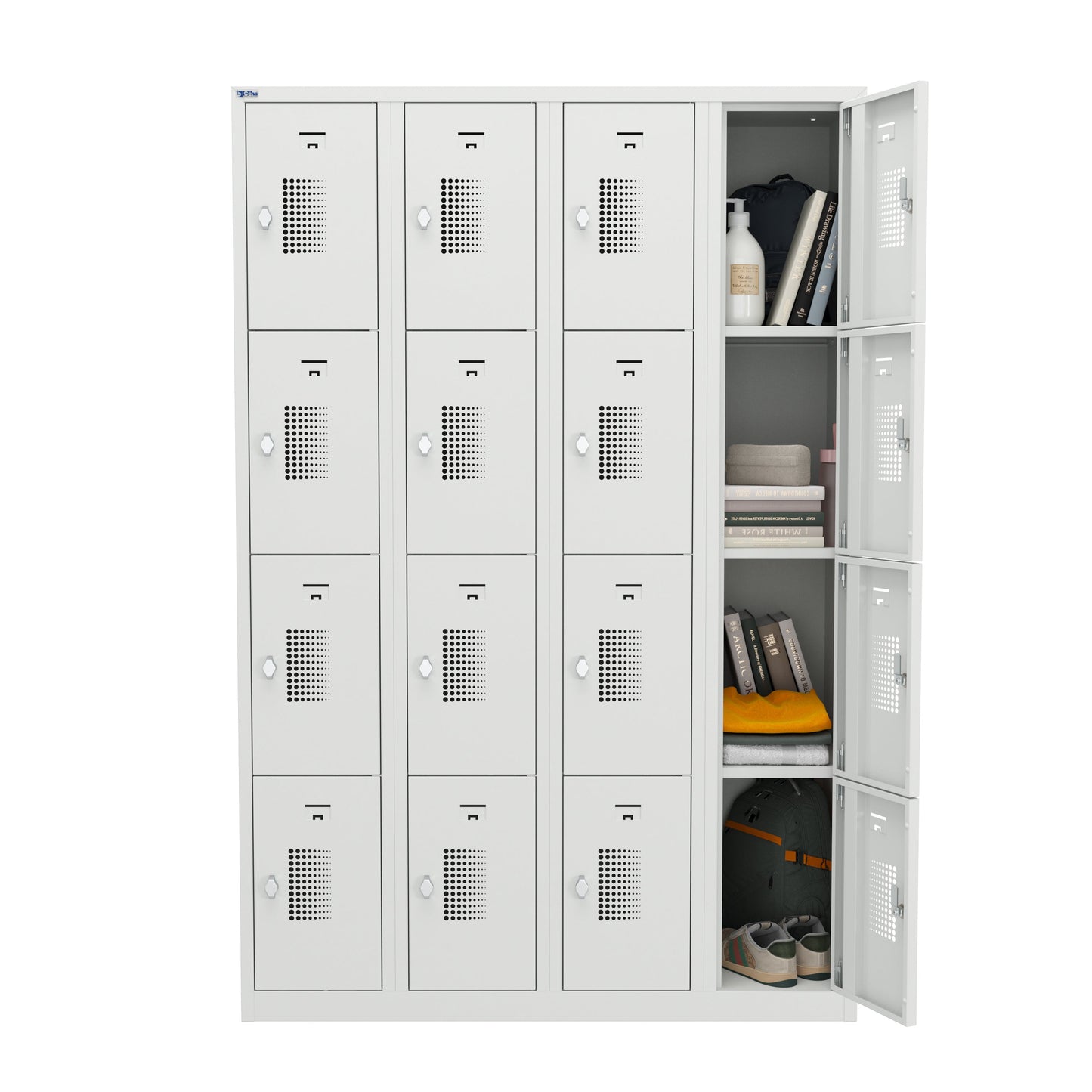 NH Series 4-Tier Premium Steel Locker with Front Vents, Heavy Duty