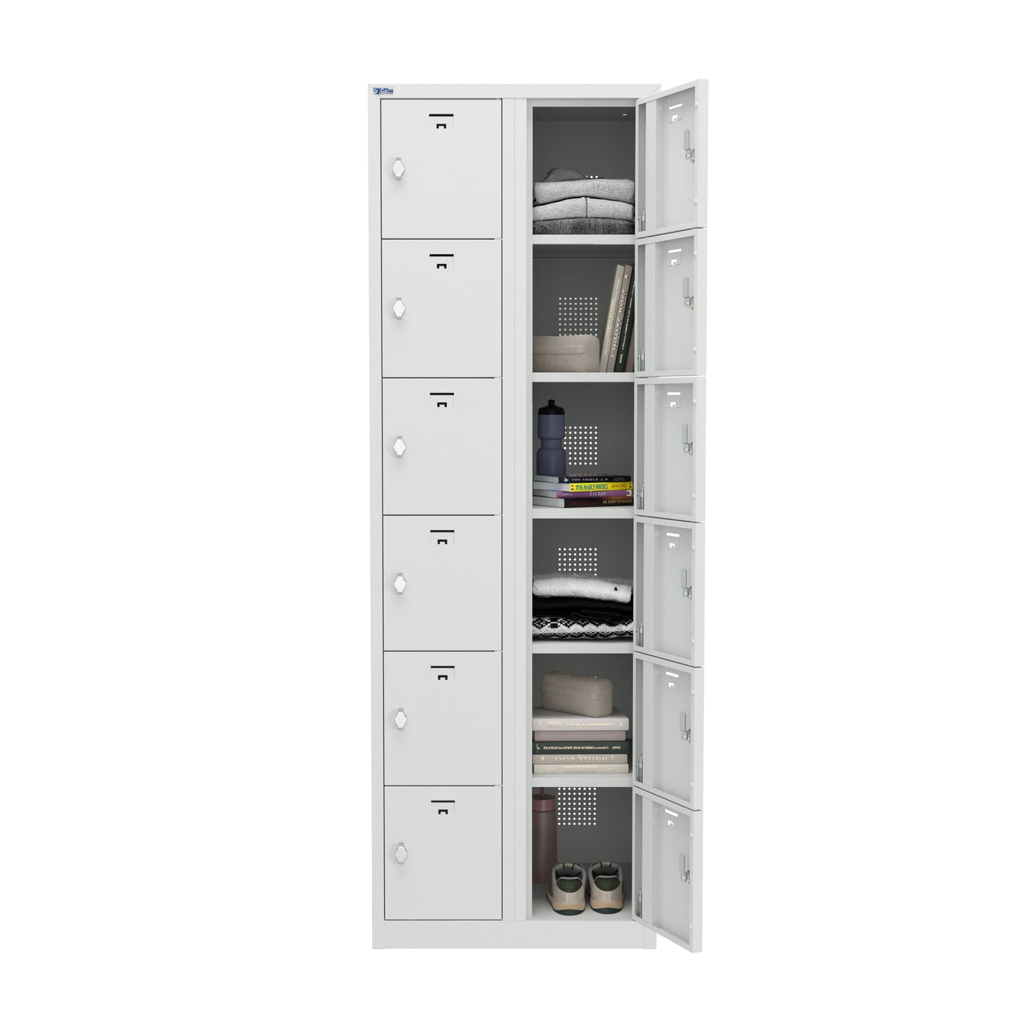 VH Series Premium Steel 6-Tier Lockers, Rear Ventilated