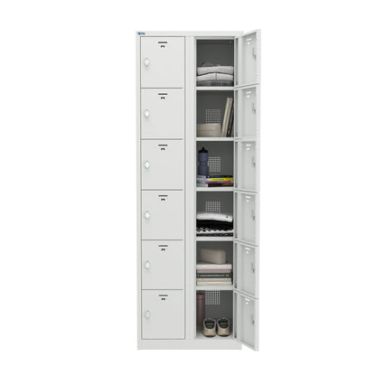 VH Series Premium Steel 6-Tier Lockers, Rear Ventilated