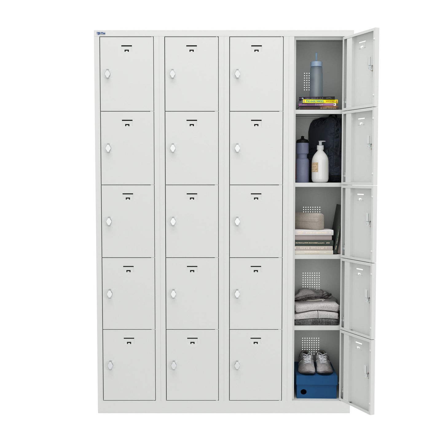VH Series Premium Steel 5-Tier Lockers, Rear Ventilated