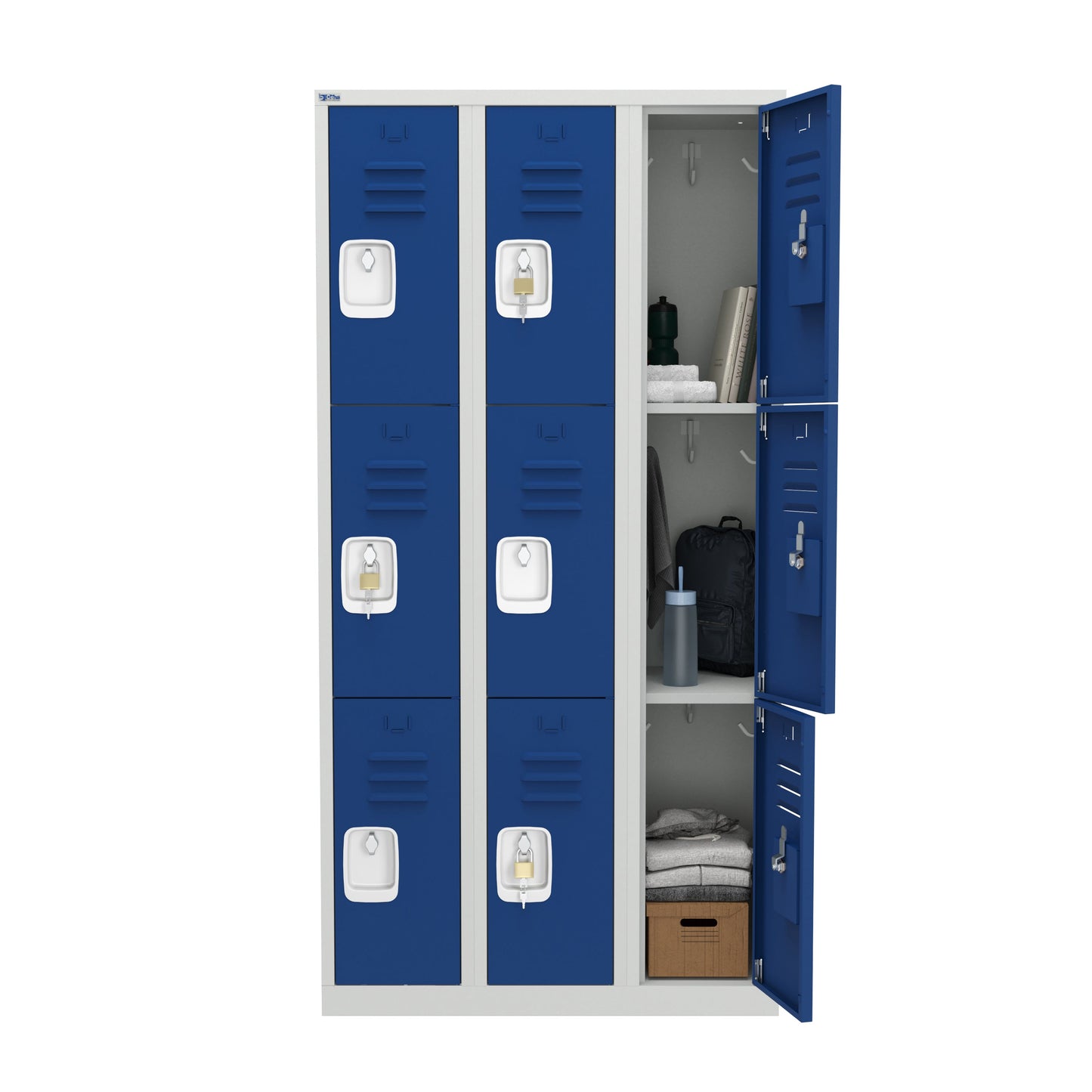 RH Series, Commercial Grade Steel 3-Tier Locker, Louver Vents, Banks of 1, 2, 3, or 4