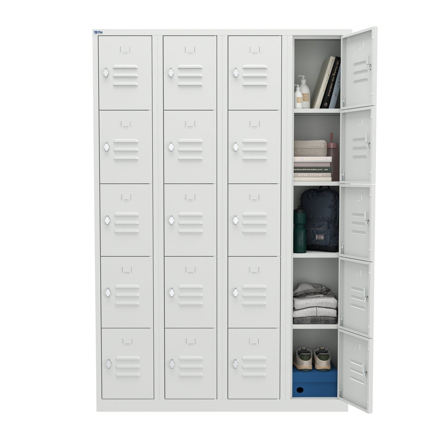 RH Series, Commercial Grade Steel 5-Tier Locker, Louver Vents, Banks of 1, 2, 3, or 4