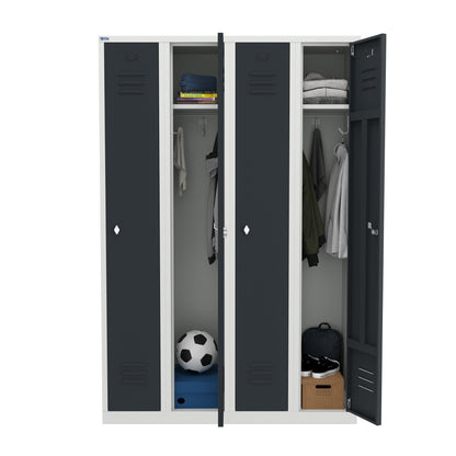 RH Series, Commercial Grade Steel 1-Tier Locker, Louver Vents, Banks of 1, 2, 3, or 4