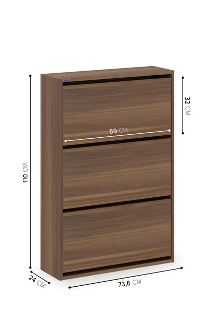3-Tier Wooden Shoe Cabinet