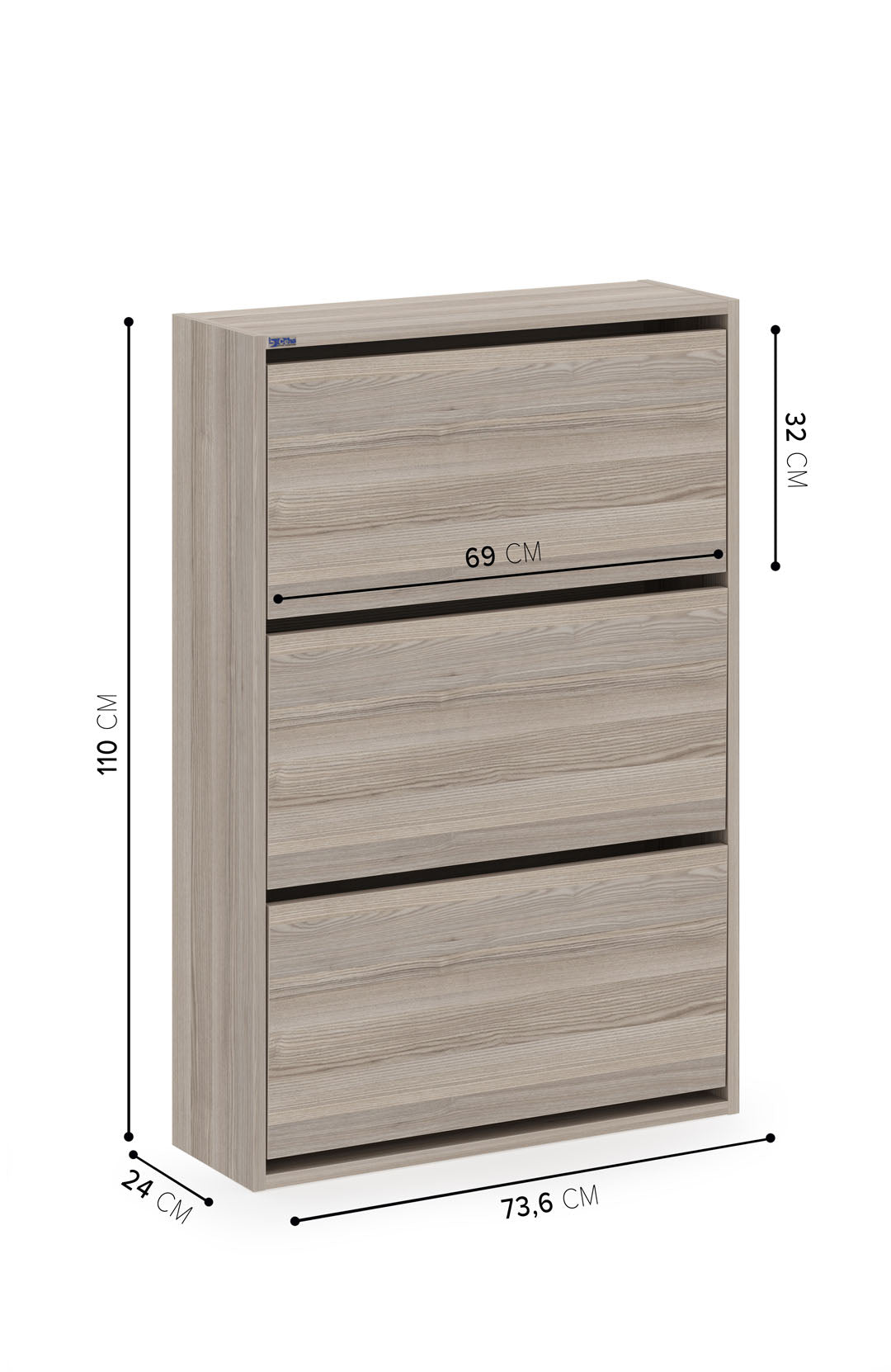 3-Tier Wooden Shoe Cabinet