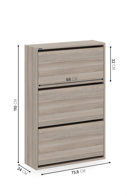 3-Tier Wooden Shoe Cabinet