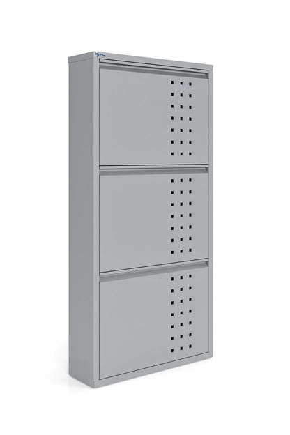 Metal Shoe Cabinet, Wall-Mountable, 3–5 Tier Storage, Multiple Ventilation Options - AYK Series