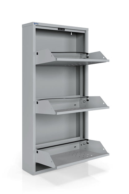 Metal Shoe Cabinet, Wall-Mountable, 3–5 Tier Storage, Multiple Ventilation Options - AYK Series