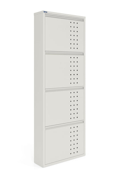 Metal Shoe Cabinet, Wall-Mountable, 3–5 Tier Storage, Multiple Ventilation Options - AYK Series