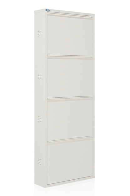 Metal Shoe Cabinet, Wall-Mountable, 3–5 Tier Storage, Multiple Ventilation Options - AYK Series